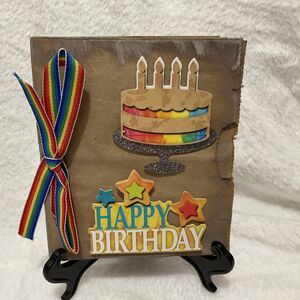 Rustic Handmade Lunch Bag Greeting Card Kid's Birthday Unisex W Envelope